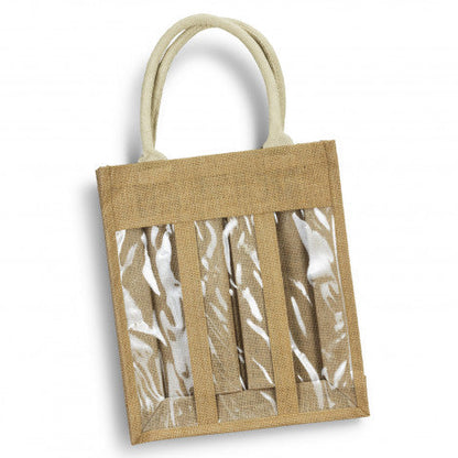 Serena Jute Triple Wine Carrier - Unbranded (Plain)