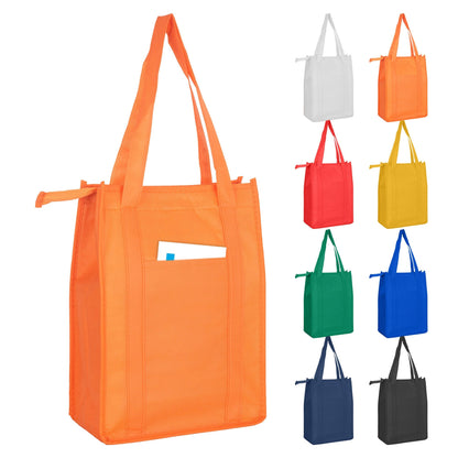 Non Woven Cooler Bag with Top Zip Closure - Unbranded (Plain)